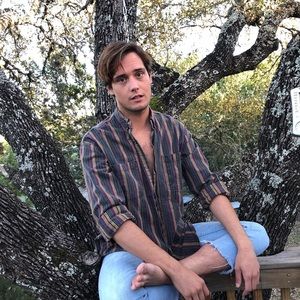 Vintage striped/SW print button down